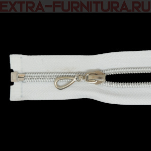 Молния спираль декор Т7 75см цв.белый/серебро