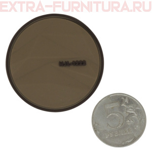 Нашивка силиконовая круг с рельефом 4,5см коричневый