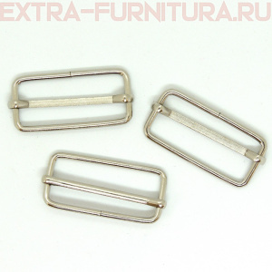 Пряжка регулировочная металл 40мм (40*16), цв. никель, уп.200шт