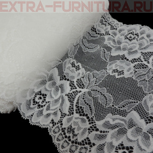 Кружево-стрейч TBY-L838 шир.180мм, цв.01 белый (уп.25м)
