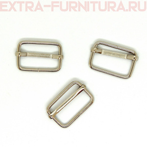 Пряжка регулировочная металл 25мм (25*16), цв. никель, уп.500шт