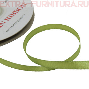 Лента атласная  6 мм  цв.137 олива рул. 27,42м