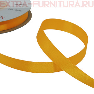 Лента атласная 12 мм цв. 022 темно-оранжевый рул. 27,42м