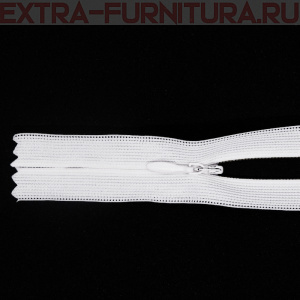 Молния потайная № 3, 80 см, цв. 101 белый п/э пл.9,3 гр/м