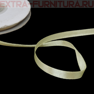 Лента атласная  6 мм  цв.011 светло-бежевый рул. 27,42м