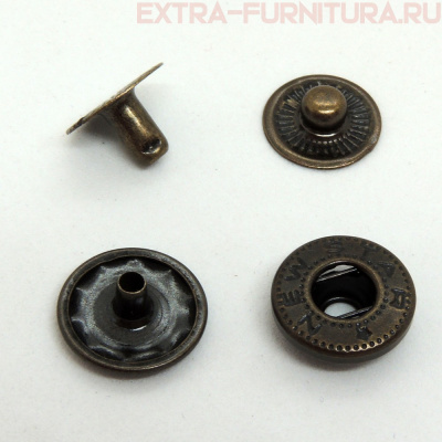 Кнопка №54 12,5 мм, цв.антик, (уп.1440шт) NEWSTAR