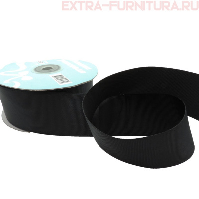 Лента репсовая IDEAL шир. 38мм цв. 030 черный, уп.91,40м