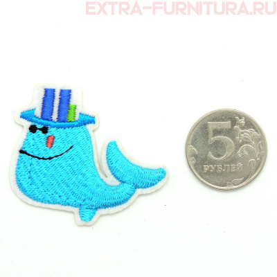 Термоаппликация Кит в шляпке