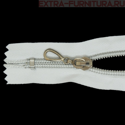 Молния спираль декор Т7 12см цв.белый/серебро н/р