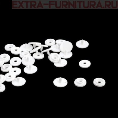 Кнопка NEWSTAR пластиковая 12,5мм, цв.белый (уп.1000шт.)