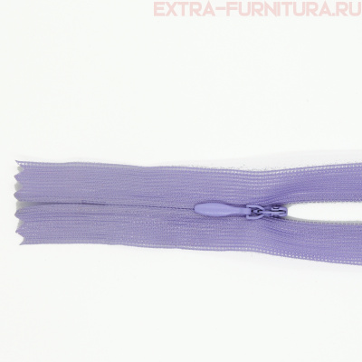 Молния потайная № 3, 50 см, цв. 166 сиреневый п/э пл.9,3 гр/м